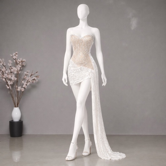 Banjul Strapless Crystal & Sequin Dress - Picture 4 of 16